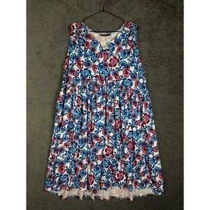 NEW Lane Bryant Dress Womens 18/20 Smocked Floral Midi Prairie Cottage Spring